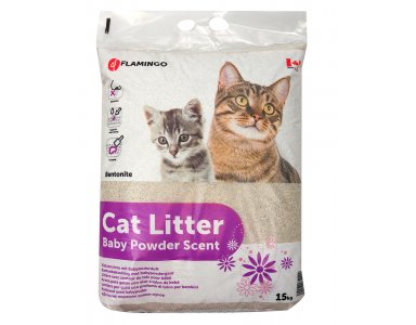 Kattenbakvulling met Babypoeder Geur 15kg - foto 1