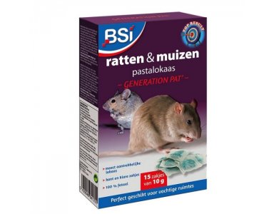 Bsi Pastalokaas ’Generation Pat’ Bestrijding voor Muis & Rat 150gr (10x15gr) - foto 1