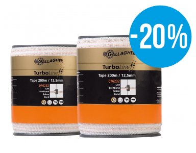 Gallagher Duopack TurboLine lint 12,5mm wit 2x200m  - foto 1