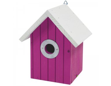 Vogelnestkastje Roze met Wit Dak - foto 1