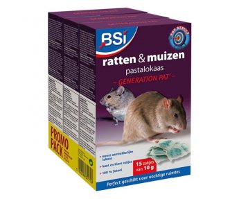 Voordeelpack Bsi Pastalokaas &rsquo;Generation Pat&rsquo; Bestrijding voor Muis & Rat 3x150gr