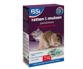 Bsi Pastalokaas ’Generation Pat’ Bestrijding voor Muis & Rat 150gr (10x15gr)