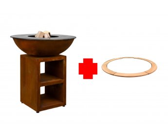 Quoco Piatto Large Corten Inclusief Sicuro Eiken Boord