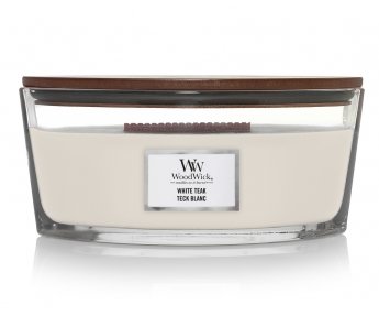 WoodWick Geurkaars White Teak Ellipse
