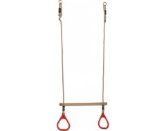 Kbt Houten Ringtrapeze met Kunststof Ringen Rood - PH-touw - foto 1